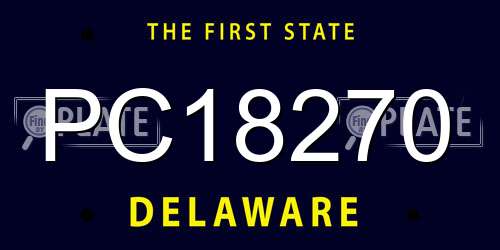 PC18270 Delaware License Plate