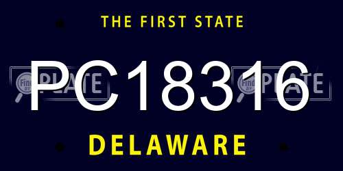 PC18316 Delaware License Plate