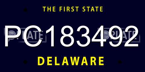 PC183492 Delaware License Plate