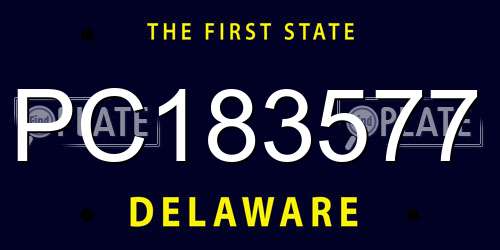 PC183577 Delaware License Plate