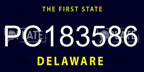 PC183586 Delaware License Plate