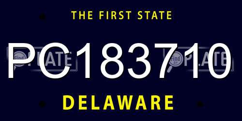 PC183710 Delaware License Plate