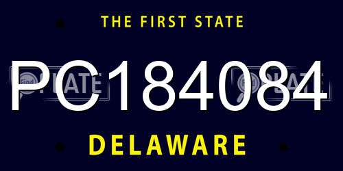 PC184084 Delaware License Plate