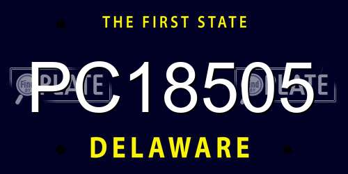 PC18505 Delaware License Plate