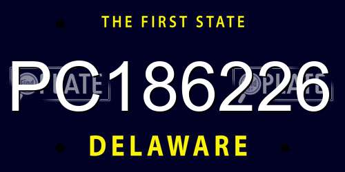 PC186226 Delaware License Plate
