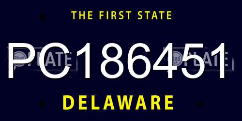 PC186451 Delaware License Plate