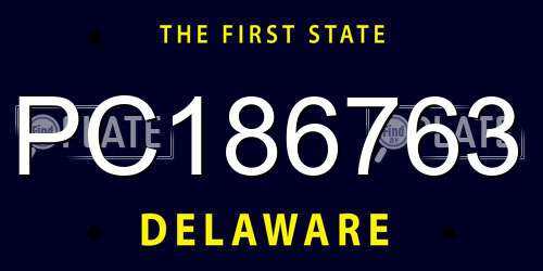 PC186763 Delaware License Plate