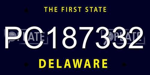 PC187332 Delaware License Plate