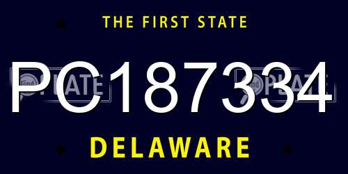 PC187334 Delaware License Plate