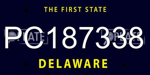 PC187338 Delaware License Plate