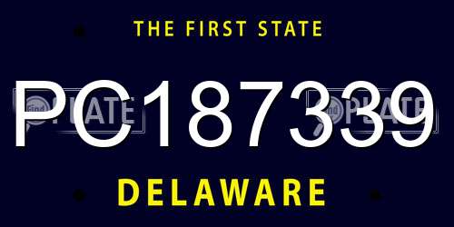 PC187339 Delaware License Plate