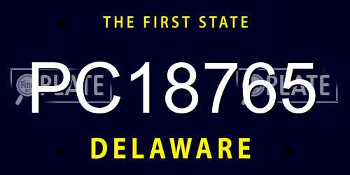 PC18765 Delaware License Plate