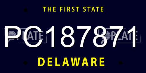 PC187871 Delaware License Plate
