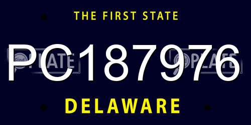 PC187976 Delaware License Plate