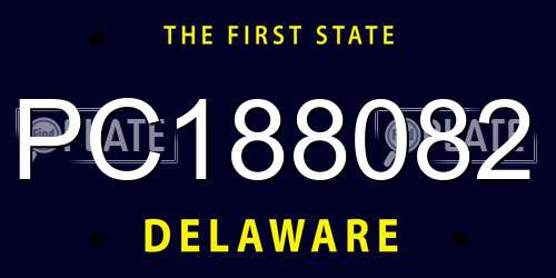 PC188082 Delaware License Plate
