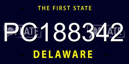 PC188342 Delaware License Plate