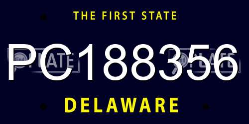PC188356 Delaware License Plate