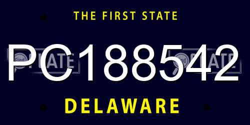 PC188542 Delaware License Plate