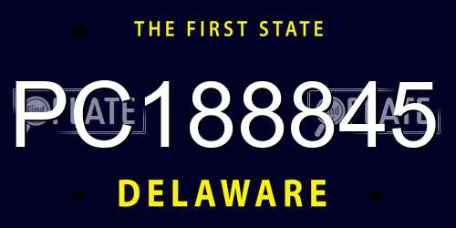 PC188845 Delaware License Plate