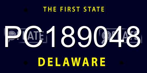 PC189048 Delaware License Plate