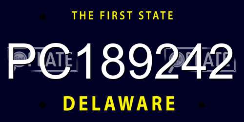 PC189242 Delaware License Plate