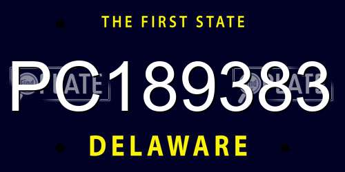 PC189383 Delaware License Plate