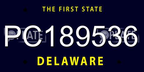 PC189536 Delaware License Plate