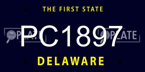 PC1897 Delaware License Plate