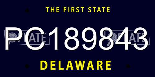PC189843 Delaware License Plate