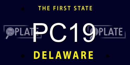 PC19 Delaware License Plate