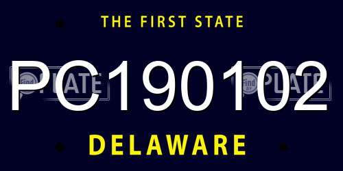 PC190102 Delaware License Plate