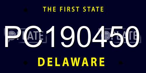 PC190450 Delaware License Plate