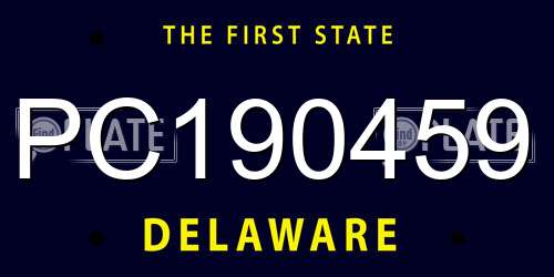 PC190459 Delaware License Plate