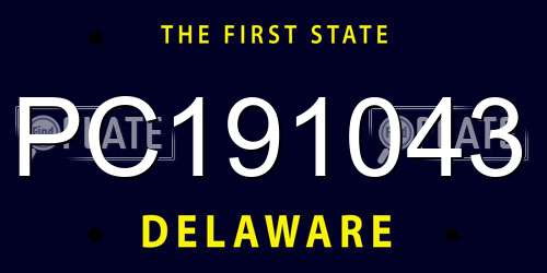 PC191043 Delaware License Plate