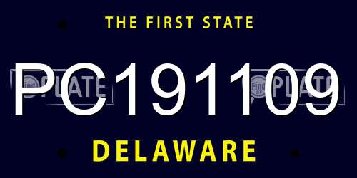 PC191109 Delaware License Plate