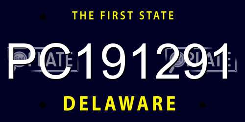 PC191291 Delaware License Plate