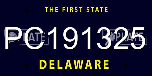 PC191325 Delaware License Plate