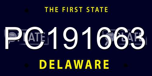 PC191663 Delaware License Plate