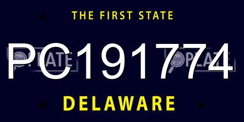 PC191774 Delaware License Plate