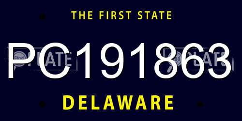 PC191863 Delaware License Plate