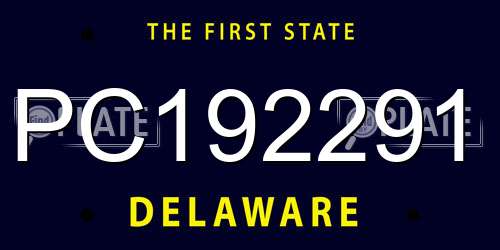 PC192291 Delaware License Plate