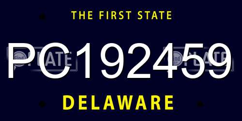 PC192459 Delaware License Plate