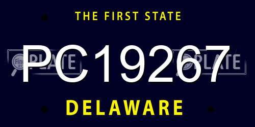 PC19267 Delaware License Plate