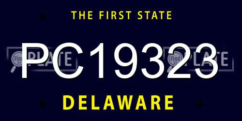 PC19323 Delaware License Plate