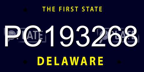 PC193268 Delaware License Plate