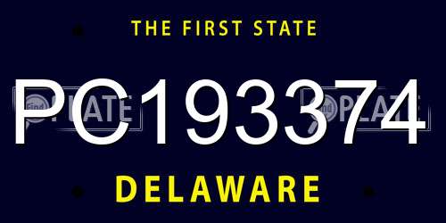 PC193374 Delaware License Plate