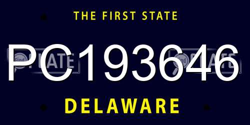 PC193646 Delaware License Plate