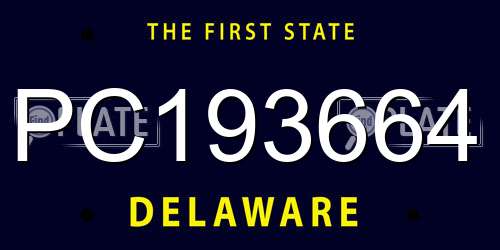 PC193664 Delaware License Plate