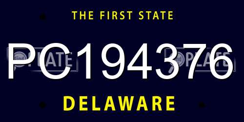 PC194376 Delaware License Plate