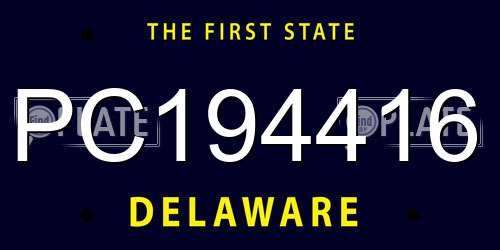 PC194416 Delaware License Plate
